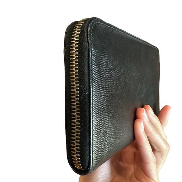 🖤AUTHENTIC PRADA BLACK SAFFIANO FIOCCO LEATHER ZIP WALLET + INCLUSIONS🖤 - Picture 9 of 11